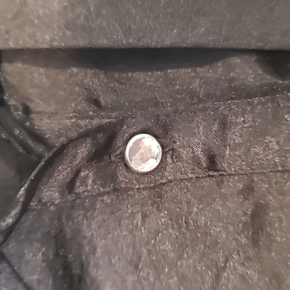 Black satin blouse with embellished tie - Picture 5 of 12